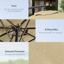 Outsunny 3(m) Banana Parasol Cantilever Umbrella Garden w/ Base Weights