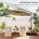 Outsunny 3(m) Banana Parasol Cantilever Umbrella Garden w/ Base Weights