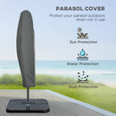 Outsunny 3(m) Banana Parasol Cantilever Umbrella Garden w/ Base Weights