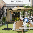 Outsunny 3(m) Banana Parasol Cantilever Umbrella Garden w/ Base Weights