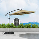 Outsunny 3(m) Banana Parasol Cantilever Umbrella Garden w/ Base Weights