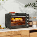 HOMCOM 28L Countertop Toaster Oven With 2 Hot Plates, Grill, Roast, Bake