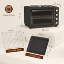 HOMCOM 28L Countertop Toaster Oven With 2 Hot Plates, Grill, Roast, Bake