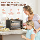 HOMCOM 28L Countertop Toaster Oven With 2 Hot Plates, Grill, Roast, Bake