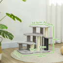 PawHut Cat Tree 2 in 1 Pet Stairs w/ Scratching Tickling Post, Light Grey