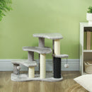 PawHut Cat Tree 2 in 1 Pet Stairs w/ Scratching Tickling Post, Light Grey