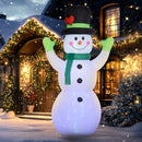 Outsunny 10ft Inflatable Snowman w/ Black Hat, Green Scarf for Garden Yard
