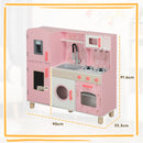AIYAPLAY Play Kitchen Kids Kitchen Set With Lights And Sounds - Pink