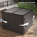 Outsunny 3 x 3(m) Pergola with Retractable Roof and Curtains