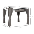 Outsunny 3 x 3(m) Pergola with Retractable Roof and Curtains