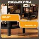 HOMCOM L Shaped Gaming Desk w/ LED Lights and Power Outlets for Small Space