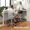 HOMCOM PU Leather Rolling Stool, Height Adjustable Salon Chair