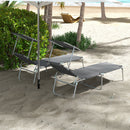 Outsunny Folding Sun Lounger Set of 2 w/ Sunshade Adjustable Backrest