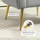 HOMCOM Velvet-Look Shell Shaped Chair with Thick Padded Seat, Grey