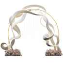 Outsunny 280cm Gold Tone Wedding Arch Round Backdrop Stand for Birthday Party