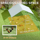 PawHut Walk in Chicken Run w/ Cover, Hanging Feeder, Perch for 12-18 Poultry