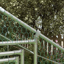 PawHut Walk in Chicken Run w/ Cover, Hanging Feeder, Perch for 12-18 Poultry