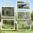 PawHut Walk in Chicken Run w/ Cover, Hanging Feeder, Perch for 12-18 Poultry