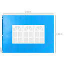 Outsunny Gazebo Side Panels For 3x3(m) Or 3x6m Gazebo Canopy, 2 Pack, Blue