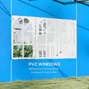 Outsunny Gazebo Side Panels For 3x3(m) Or 3x6m Gazebo Canopy, 2 Pack, Blue