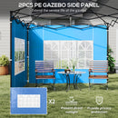 Outsunny Gazebo Side Panels For 3x3(m) Or 3x6m Gazebo Canopy, 2 Pack, Blue