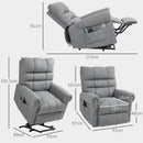 HOMCOM Power Lift Recliner Chair For Elderly With Massage And Heat Grey