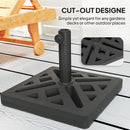 Outsunny Parasol Base 15kg Garden Umbrella Stand with Cut-Out Design, Black
