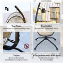 Outsunny Egg Chair Outdoor Indoor Garden Swing Chair, Folding Basket