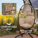 Outsunny Egg Chair Outdoor Indoor Garden Swing Chair, Folding Basket
