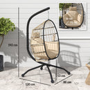 Outsunny Egg Chair Outdoor Indoor Garden Swing Chair, Folding Basket