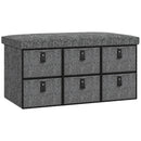 HOMCOM Shoe Bench With Seat, Shoe Storage Bench With Fabric Drawers