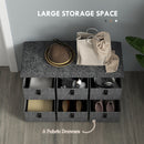 HOMCOM Shoe Bench With Seat, Shoe Storage Bench With Fabric Drawers