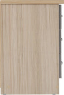 NEVADA 3 DRAWER BEDSIDE - GREY GLOSS/LIGHT OAK EFFECT VENEER