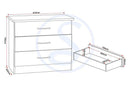 NEVADA 3 DRAWER CHEST - WHITE GLOSS