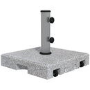 Outsunny 28kg Heavy Duty Granite Parasol Base With Wheels, Retractable Handle