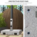 Outsunny 28kg Heavy Duty Granite Parasol Base With Wheels, Retractable Handle