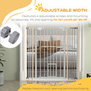 PawHut Extra Tall Dog Gate with Cat Door Auto Close for Stairs 74-101 cm Wide
