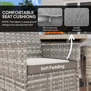 Outsunny 6 Seater Rattan Garden Furniture Set with Cushions, Mixed-Grey