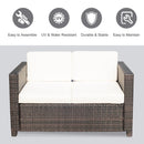 Outsunny Rattan Sofa 2 Seater - Brown