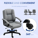 HOMCOM Swivel Executive Office Chair Mid Back Chair w/ Arm, Grey