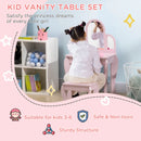 HOMCOM Dressing Table Set - Pink