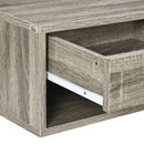 HOMCOM Floating Bedside Table Set of 2 Wall Mounted Nightstand Brown