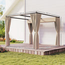 Outsunny 3 x 3(m) Pergola with Retractable Roof and Curtains