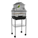 PawHut Metal Bird Cage w/ Perch, Food Container, Handle, for Finch, Canary