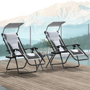 Outsunny 2 Pcs Zero Gravity Lounger Chair, Folding Reclining Chair
