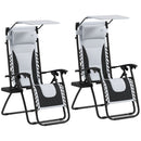 Outsunny 2 Pcs Zero Gravity Lounger Chair, Folding Reclining Chair