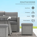 Outsunny 7 Pieces Rattan Garden Furniture Set W/ 50,000 BTU Gas Fire Pit Table