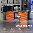 HOMCOM 4 Drawers Large Tool Box, Steel Toolbox With Handle