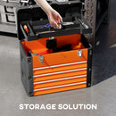 HOMCOM 4 Drawers Large Tool Box, Steel Toolbox With Handle