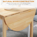 HOMCOM Foldable Dining Table, Solid Wood Drop Leaf Table, Natural